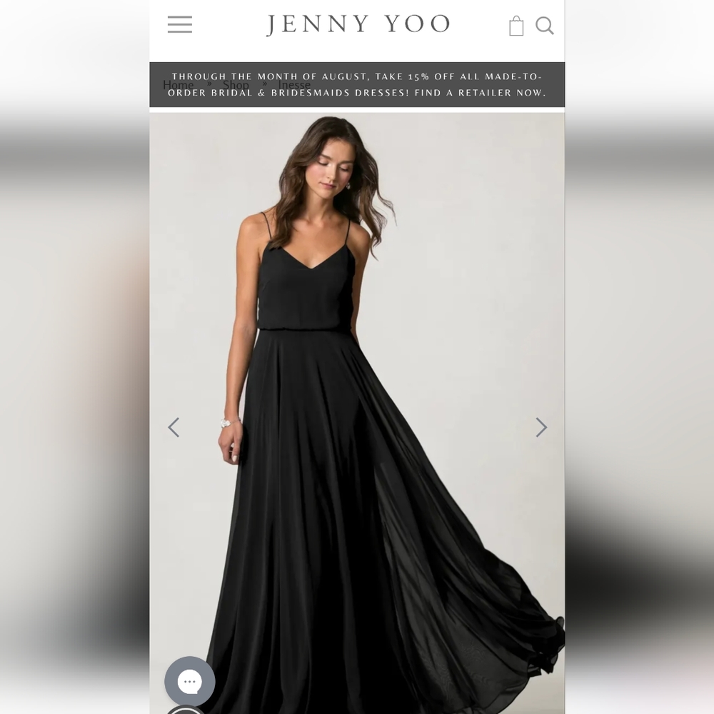 Jenny Yoo Collection Inesse Chiffon Dress Size 8, Black